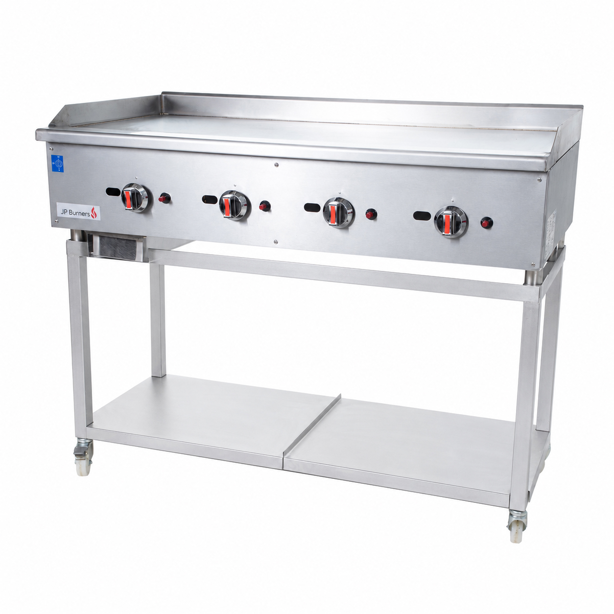 Commercial Gas Griddle Smooth Plate 4 Burners 30KW With Stand