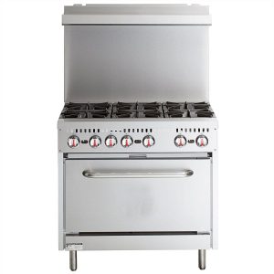 Commercial 6 Burner Cooker With Oven - CE Approved