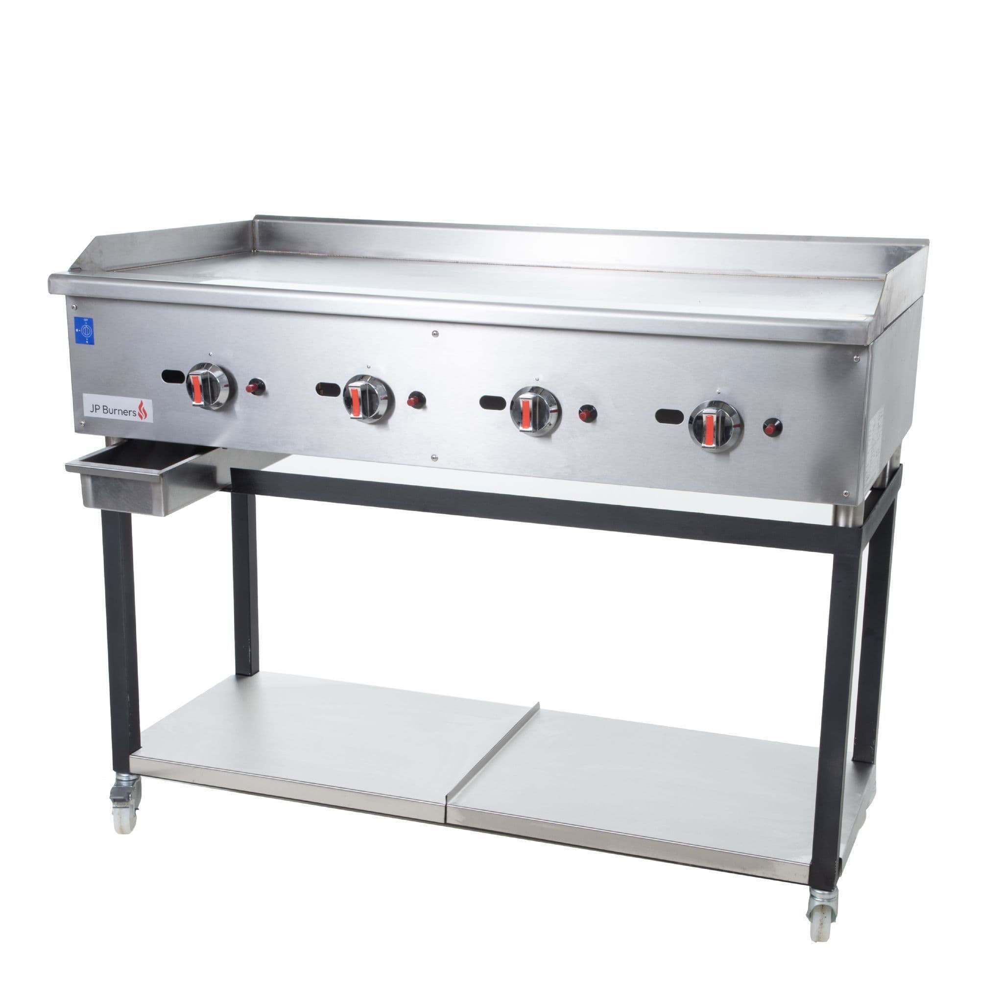Commercial Gas Griddle Smooth Plate 4 Burners 30KW With Stand