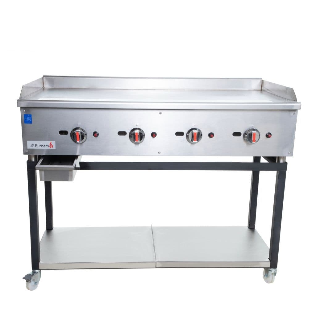 Commercial Gas Griddle Smooth Plate 4 Burners 30KW With Stand - Image 3