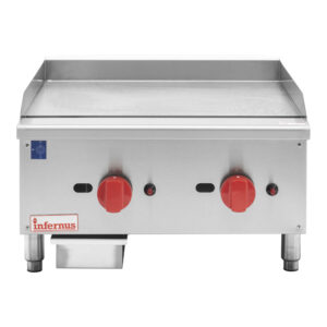 2 Burner Heavy Duty 20mm Plate Gas Griddle - 60cm / 24"